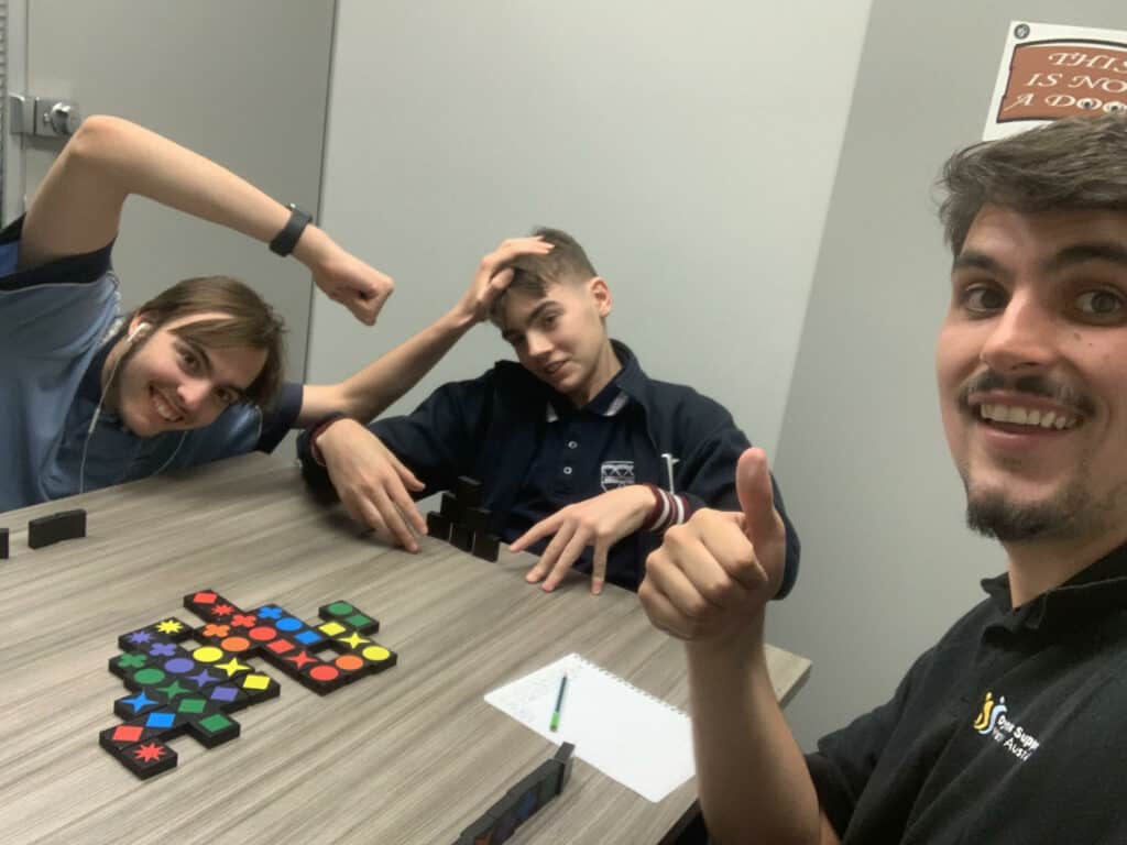 playing board games with teenagers with disabilities